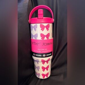 Betsey Johnson Bow Insulated Tumbler 32oz Pink Flip Straw